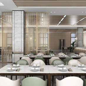 现代食堂3D模型下载